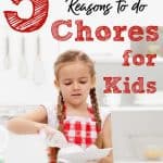 Young girl washing dishes - title: 5 faith-building reasons to do chores for kids
