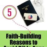 Bible vs Cell Phone - Faith-Building Reasons to Avoid Bible Apps with a Bible with a Phone on top of it.