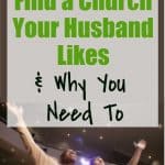 two men with hands lifted in worship - title - 3 strategies to find a church your husband likes & why you must