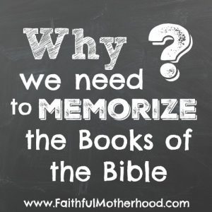 Chalkboard with a big question mark and the words: why we need to memorized the books of the Bible