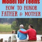 3 generations - grandfather, son, and grandson all fishing. Title - 5 ways to model for teens how to honor father & mother