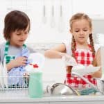 Kids washing dishes - 5 Faith-Building Reasons to Do Chores for Kids